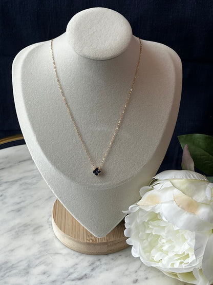 Dainty Gemstone Clover necklace