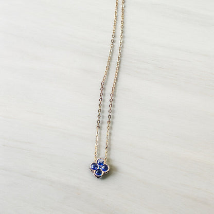 Dainty Gemstone Clover necklace